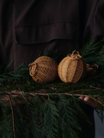 Punoskoriste joulukoriste Ø8 cm 2 kpl pakkauksessa - Natural - Ferm Living