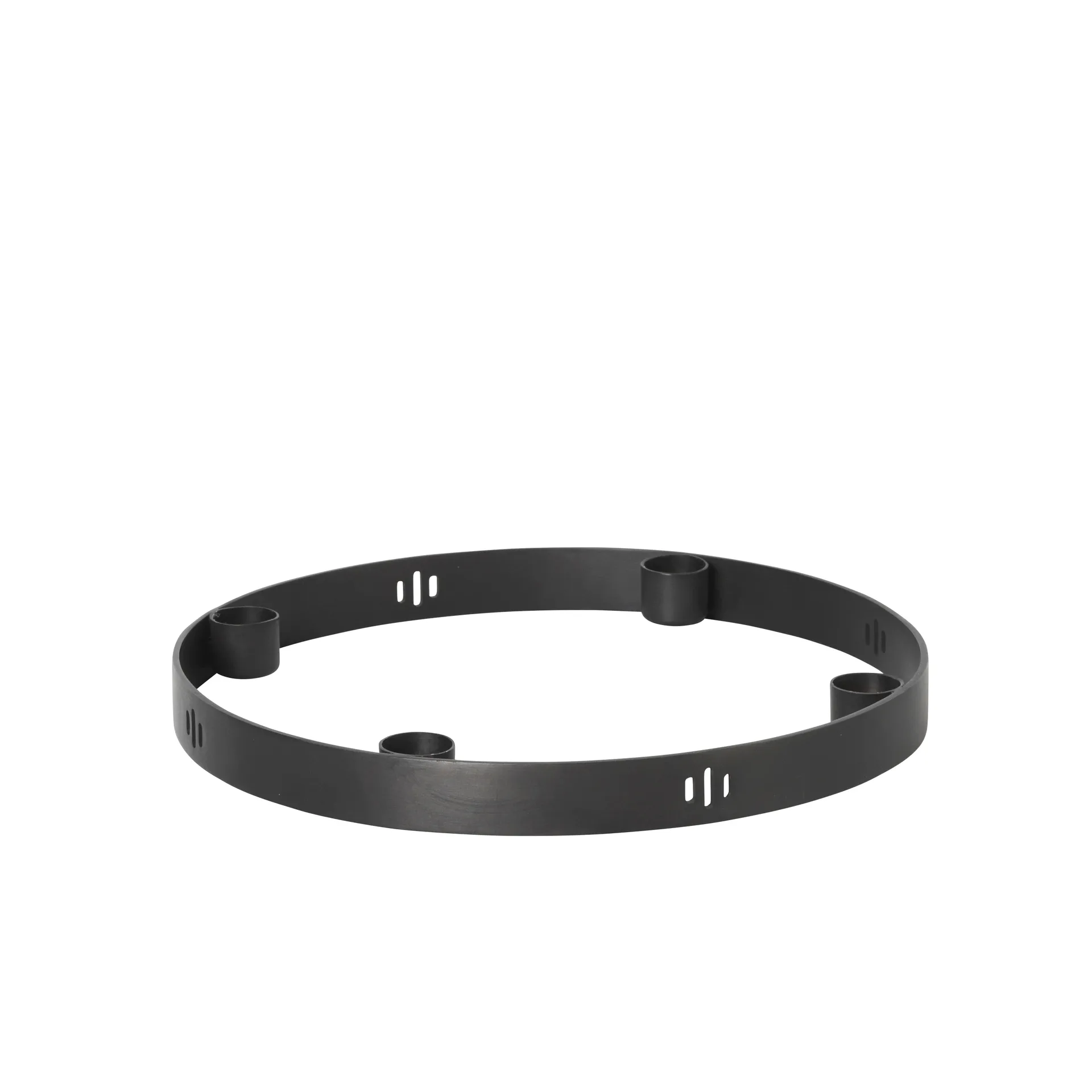 Pyöreä kynttiläteline, musta messinki, pieni Ferm Living