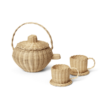 Rattan teeastiasto 3 osaa - Natural - Ferm Living