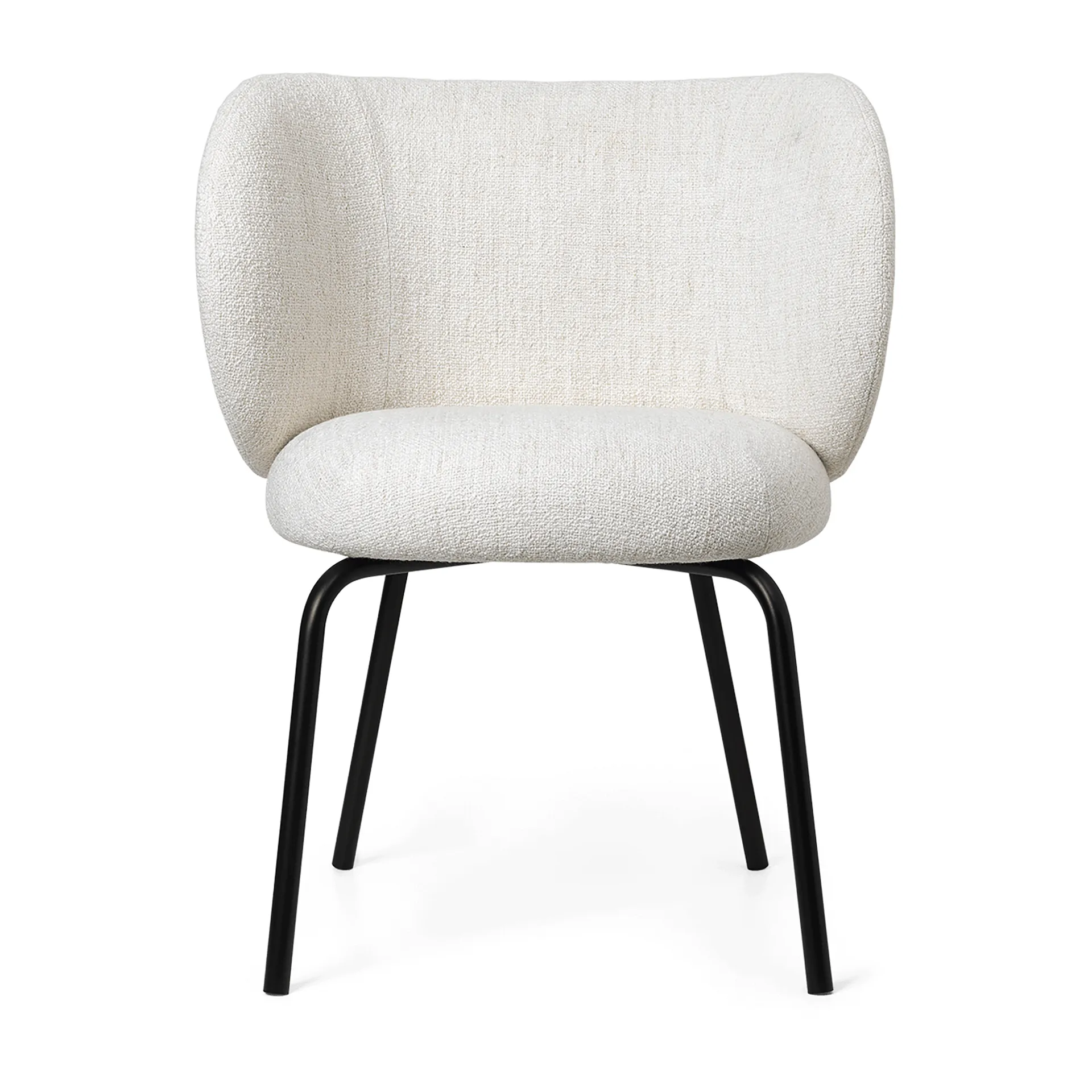 Rico dining chair bouclé, Off-white-black Ferm Living