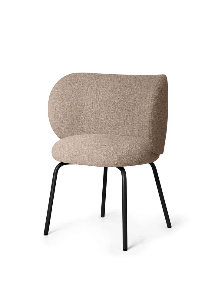 Rico dining chair bouclé - Sand-black - ferm LIVING