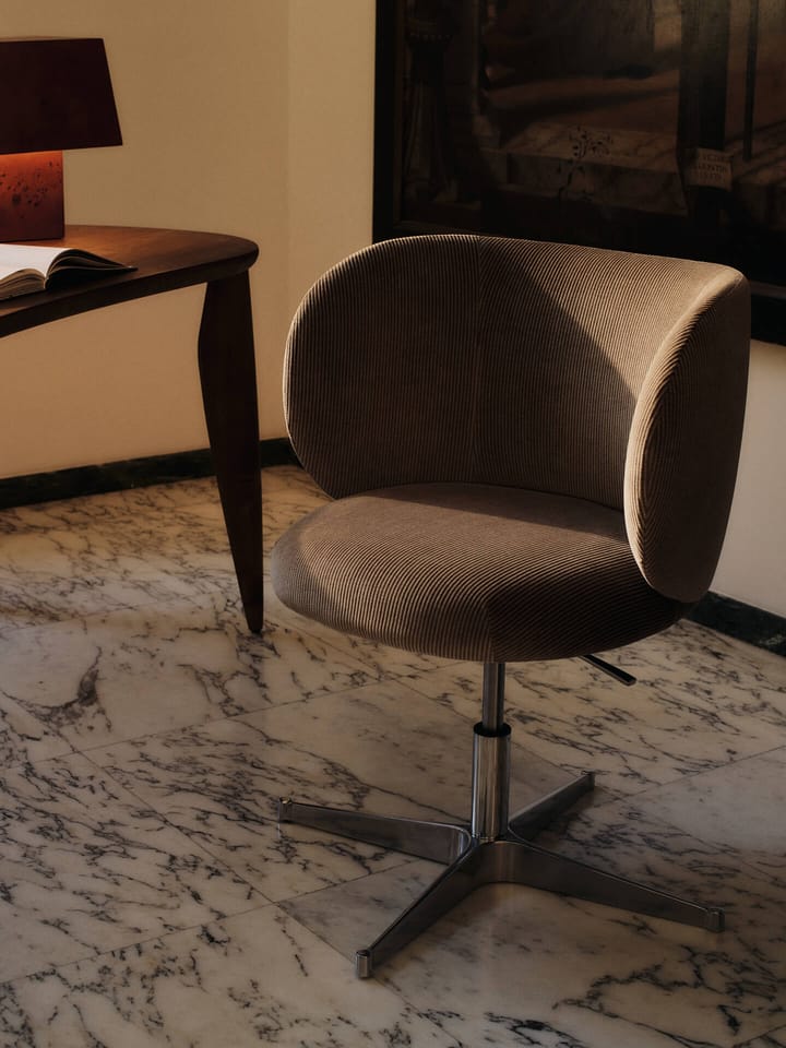 Rico dining chair ruokatuoli pyörillä Devoré Velvet, Flint Grey Ferm Living