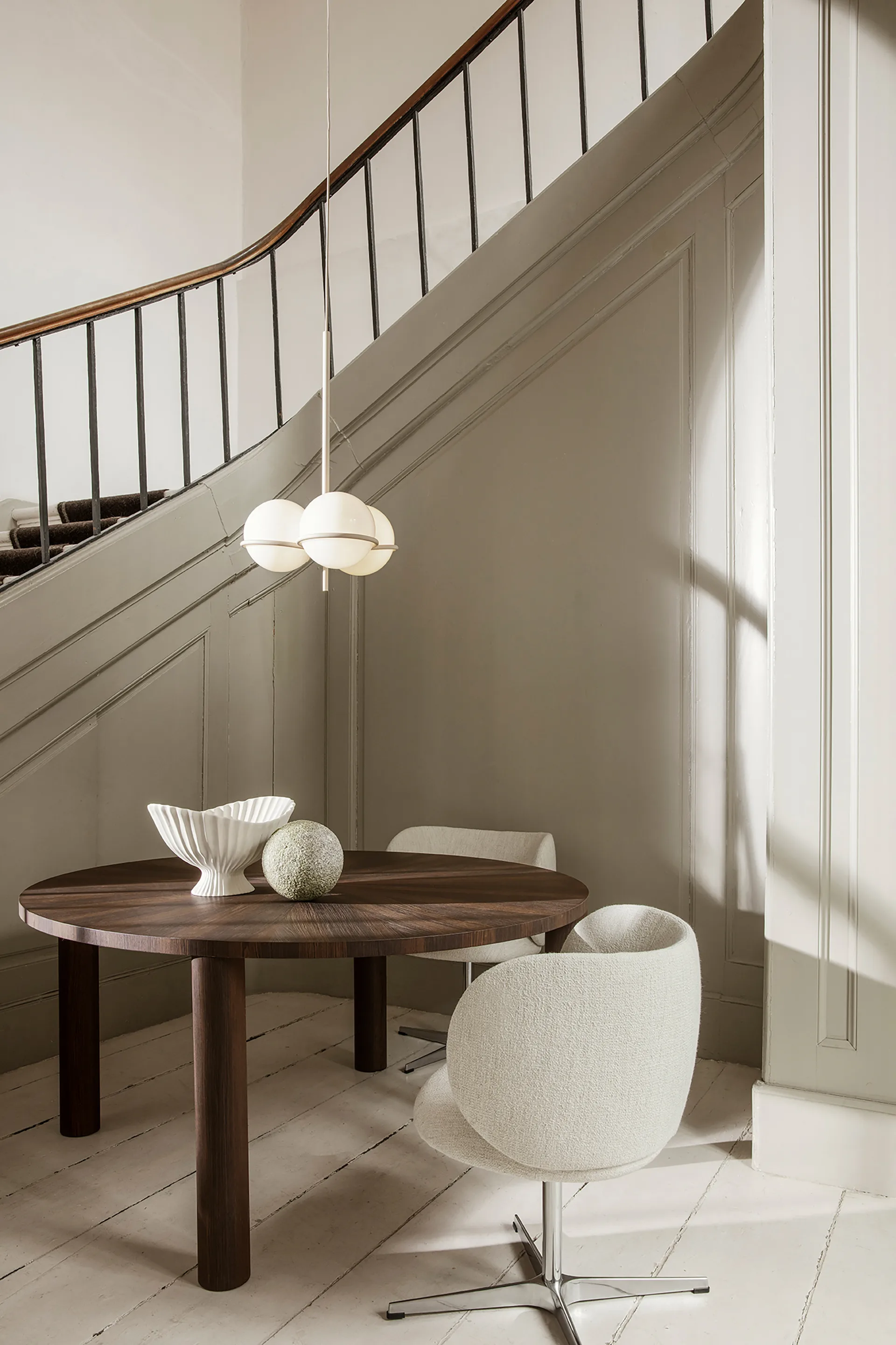 Rico dining chair swivel bouclé, Off-white Ferm Living