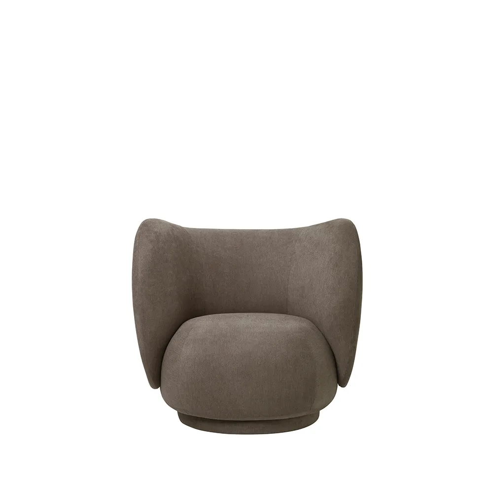 Rico lounge chair -nojatuoli, Brown, brushed Ferm Living