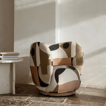 Rico lounge chair -nojatuoli - Brown, brushed - Ferm Living