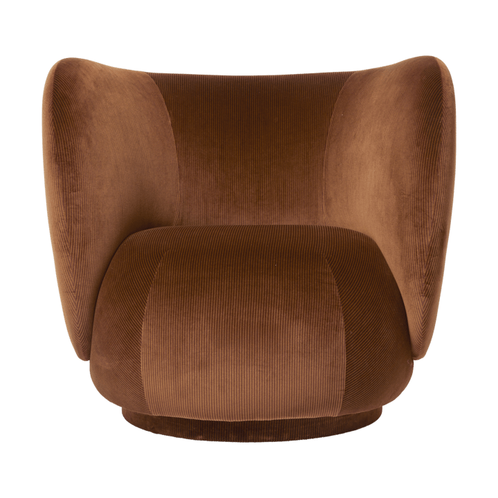 Rico lounge chair -nojatuoli - Devoré velvet-Rust - Ferm Living