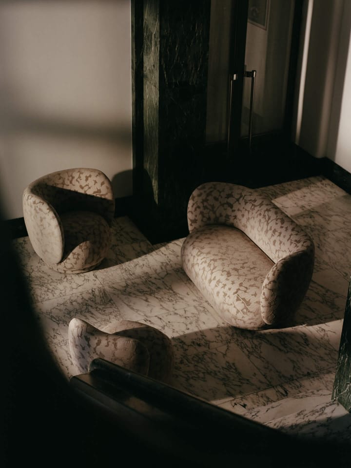 Rico lounge chair nojatuoli swivel, Cilla-Taupe Ferm Living