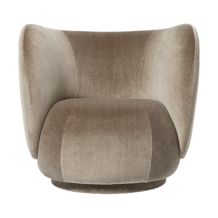 Rico lounge chair nojatuoli swivel - Devoré velvet-Flint grey - Ferm Living