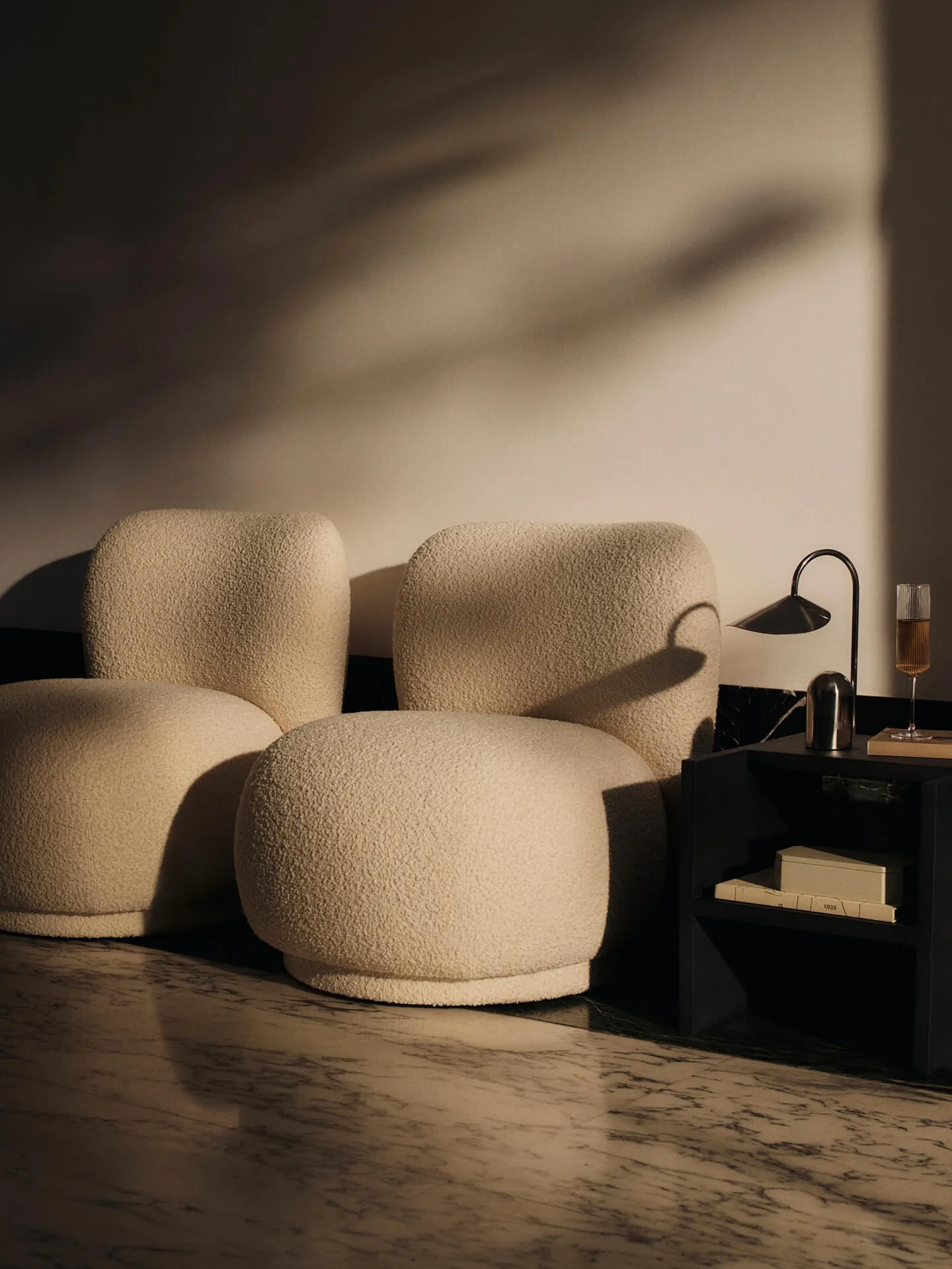 Rico lounge chair piccolo nojatuoli, Nordic Bouclé-Off-white Ferm Living