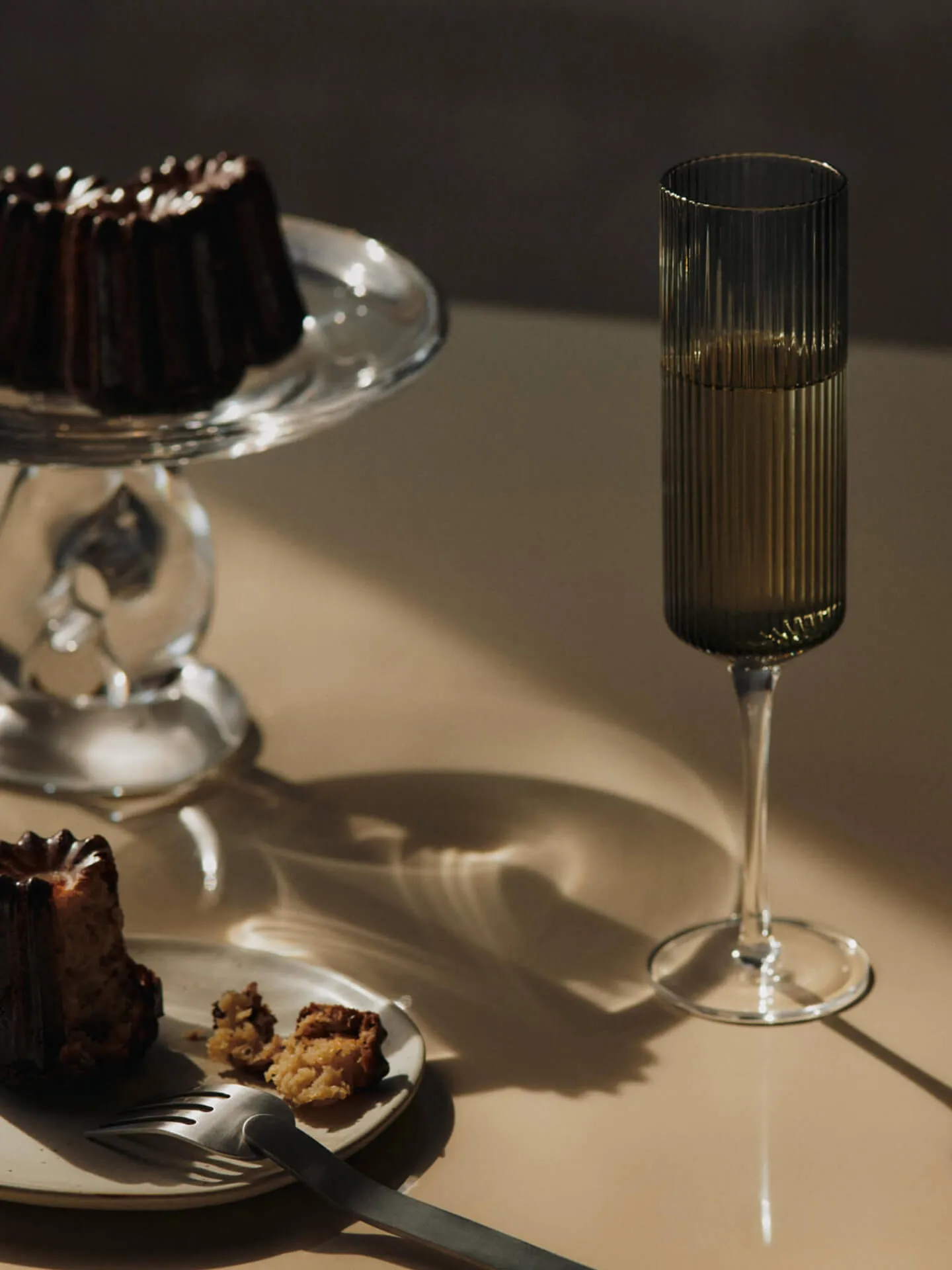 Ripple Champagne flutes samppanjalasit 15 cl 2-pack, Savutettu harmaa Ferm Living