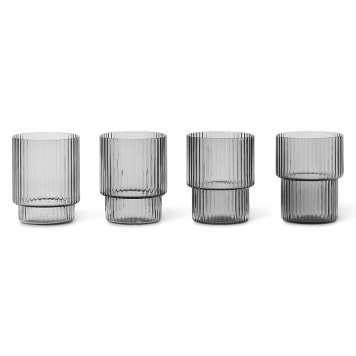 Ripple espressolasi 6 cl, 4-pakkaus - Smoked grey - Ferm LIVING