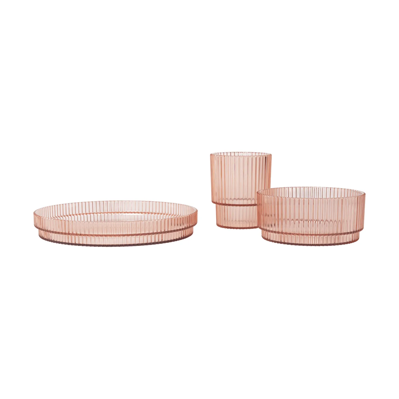 Ripple kids lastenastiasto, Blush, 3 kpl Ferm Living