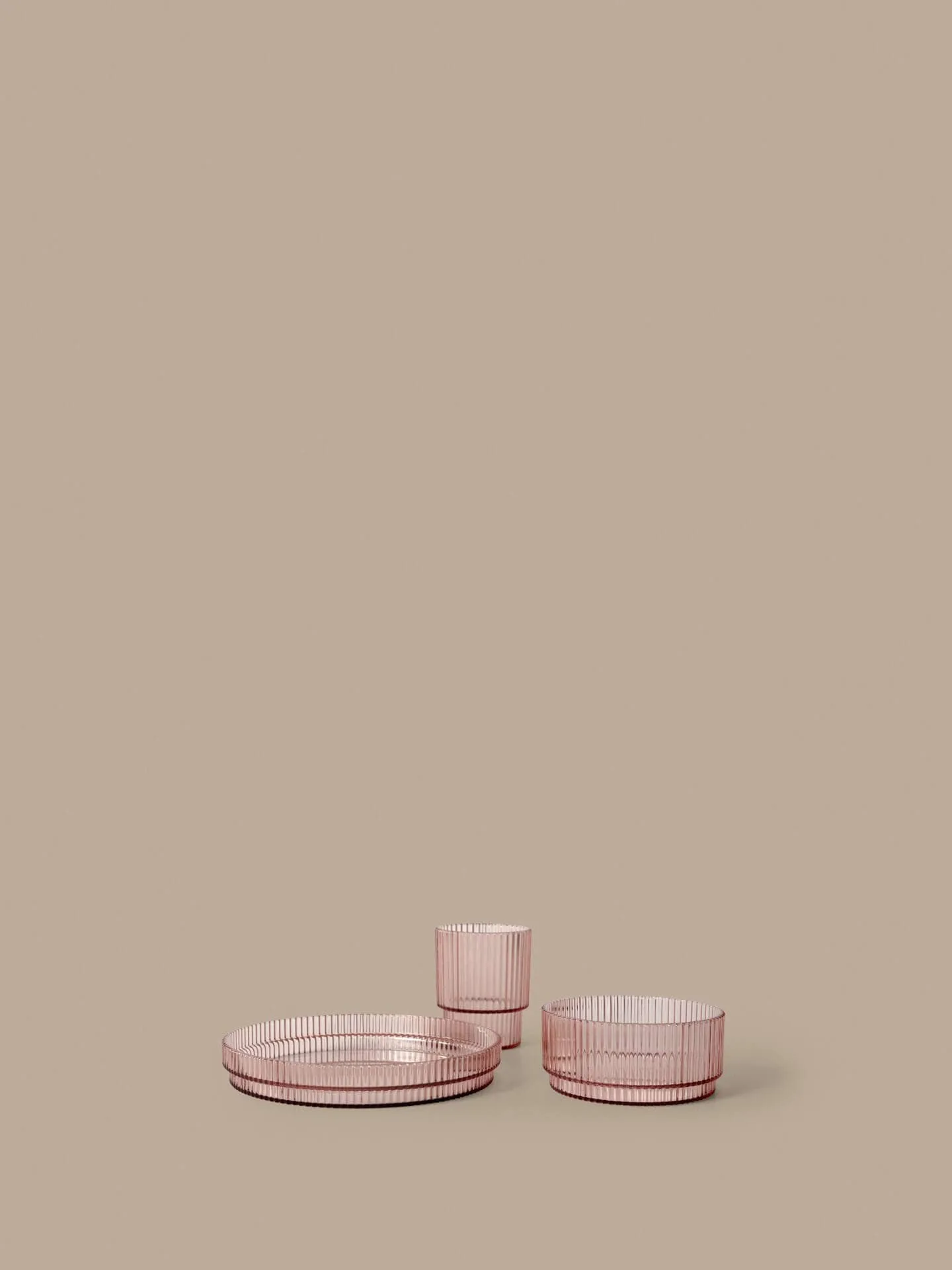 Ripple kids lastenastiasto, Blush, 3 kpl Ferm Living