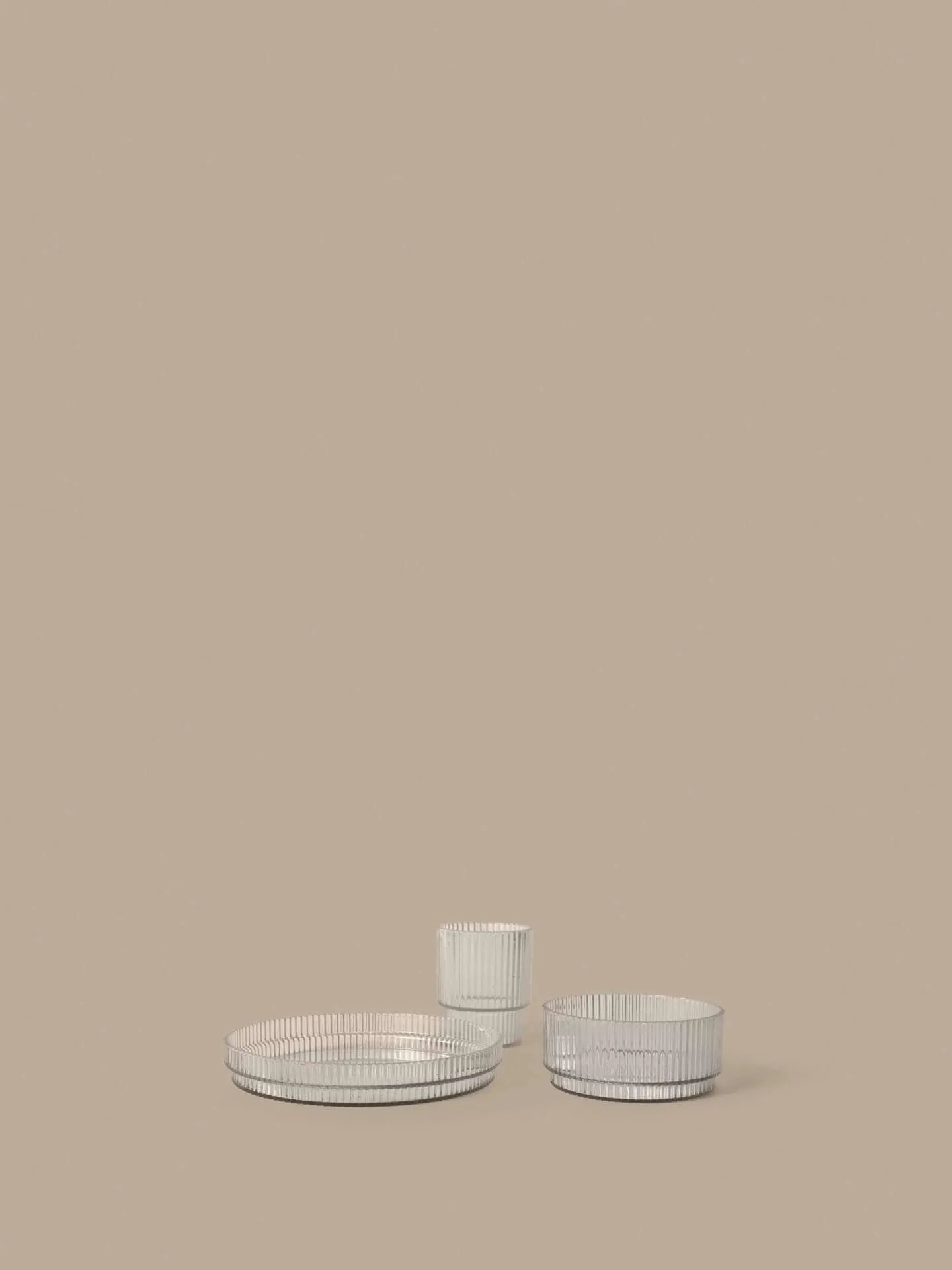 Ripple kids lastenastiasto, Clear, 3 kpl Ferm Living