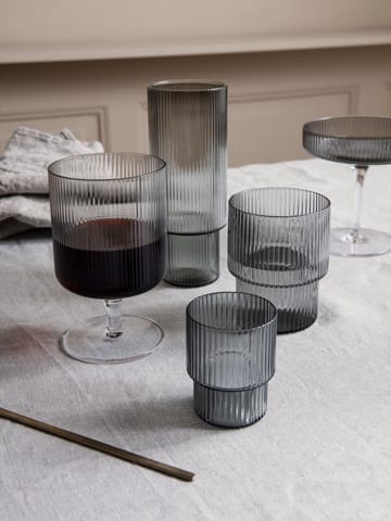 Ripple lasi 4 kpl - smoked grey - Ferm Living