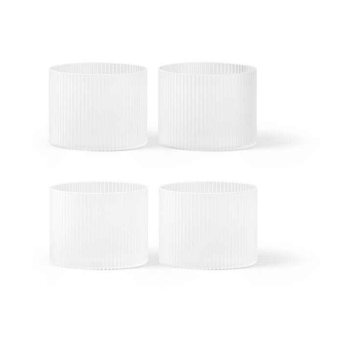 Ripple lasi matalat 4-pack - Frosted - Ferm Living
