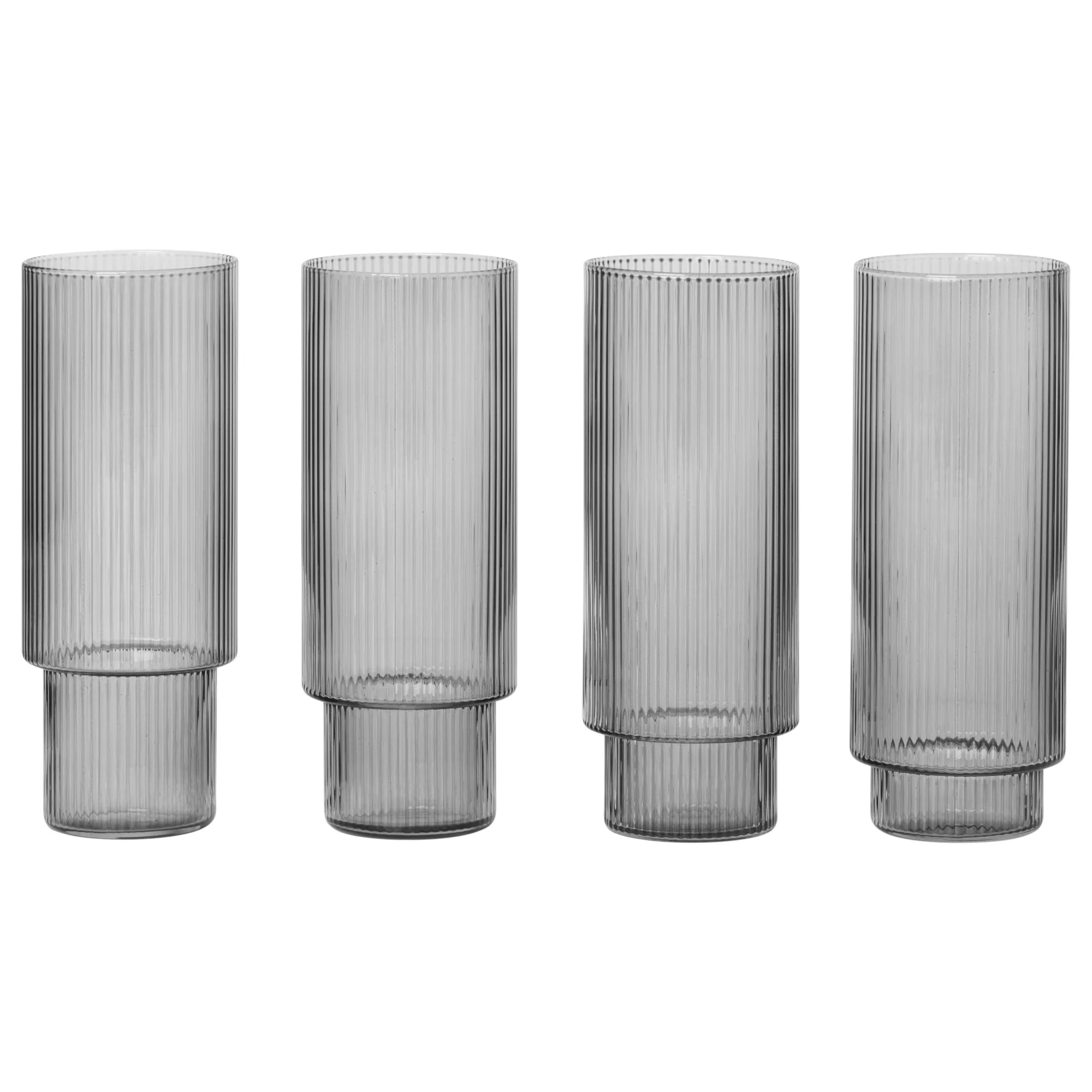 Ripple -longdrink-lasi 4/pk, smoked grey Ferm Living