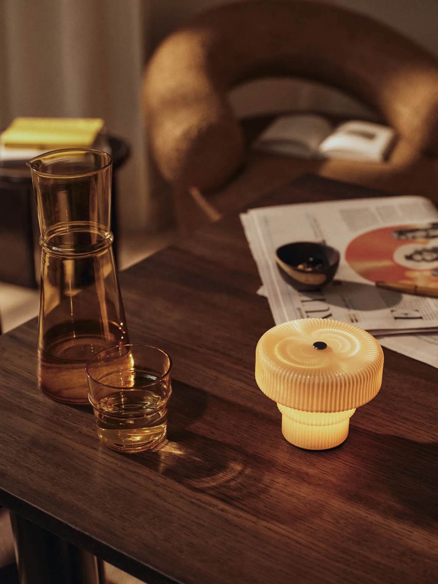 Ripple portaattilamppu 10 cm, Kaura Ferm Living