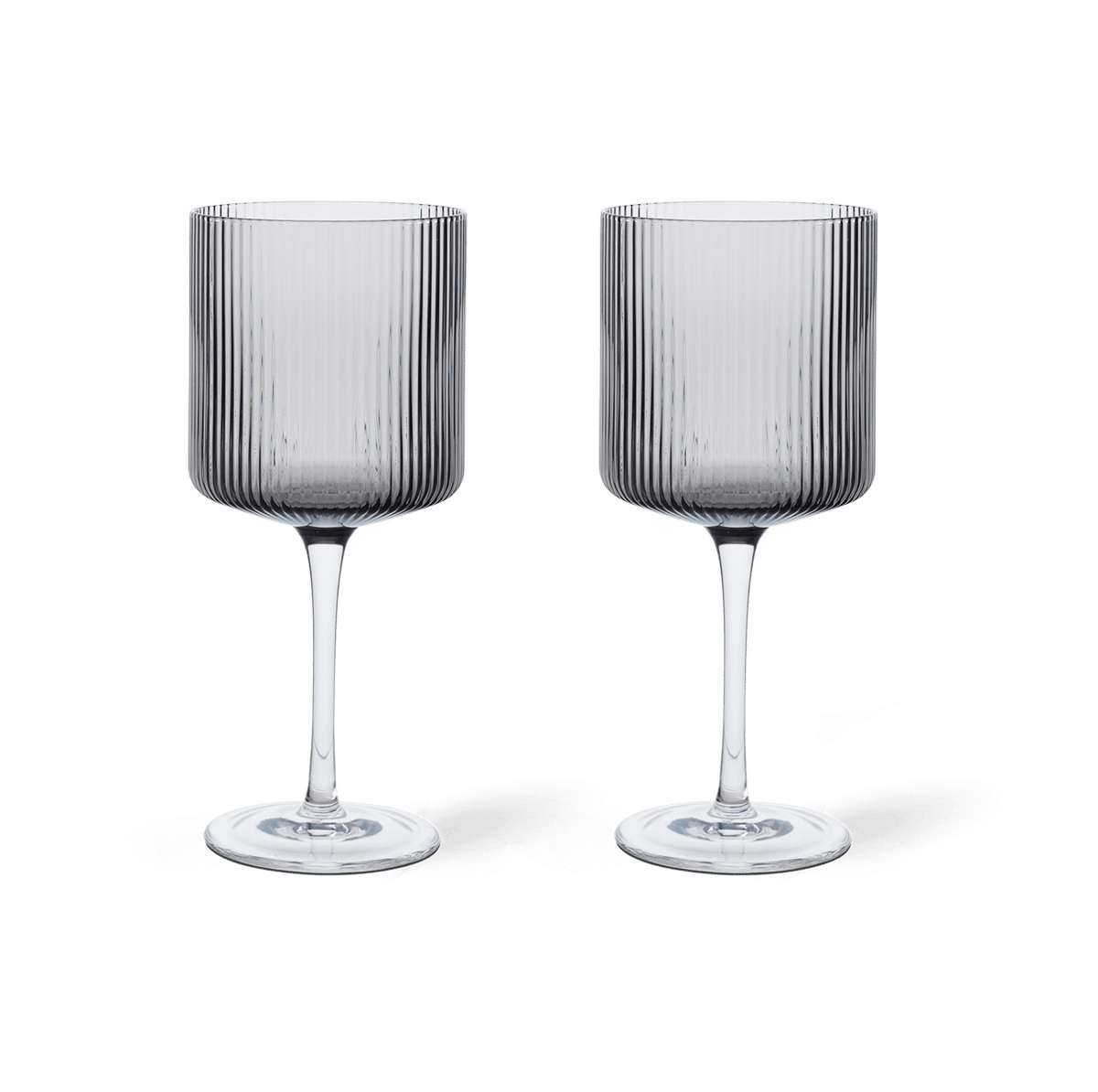 Ferm Living Ripple punaviinilasi 32,5 cl 2-pakkaus grey