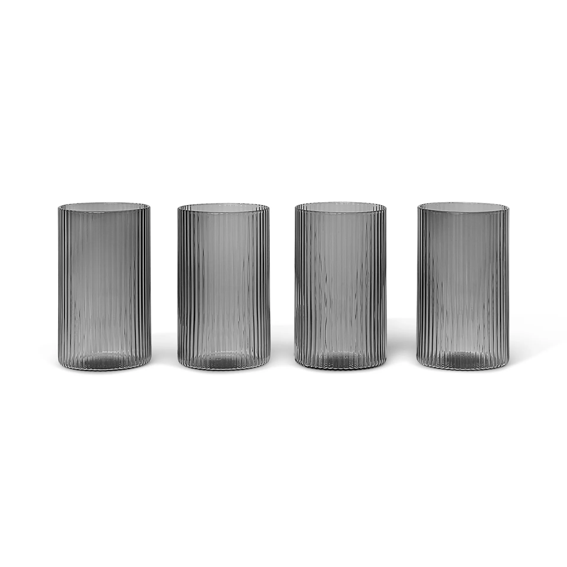 Ripple verrines juomalasi 14 cl 4-pack, Smoked grey Ferm Living