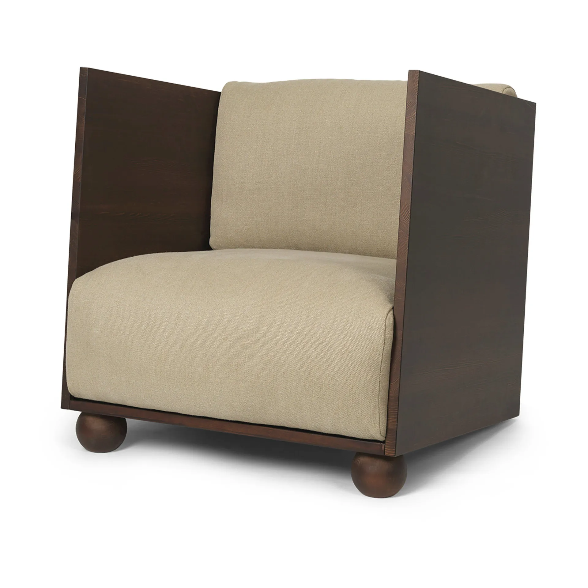 Rum loungenojatuoli rich linen, Dark stained-natural Ferm Living
