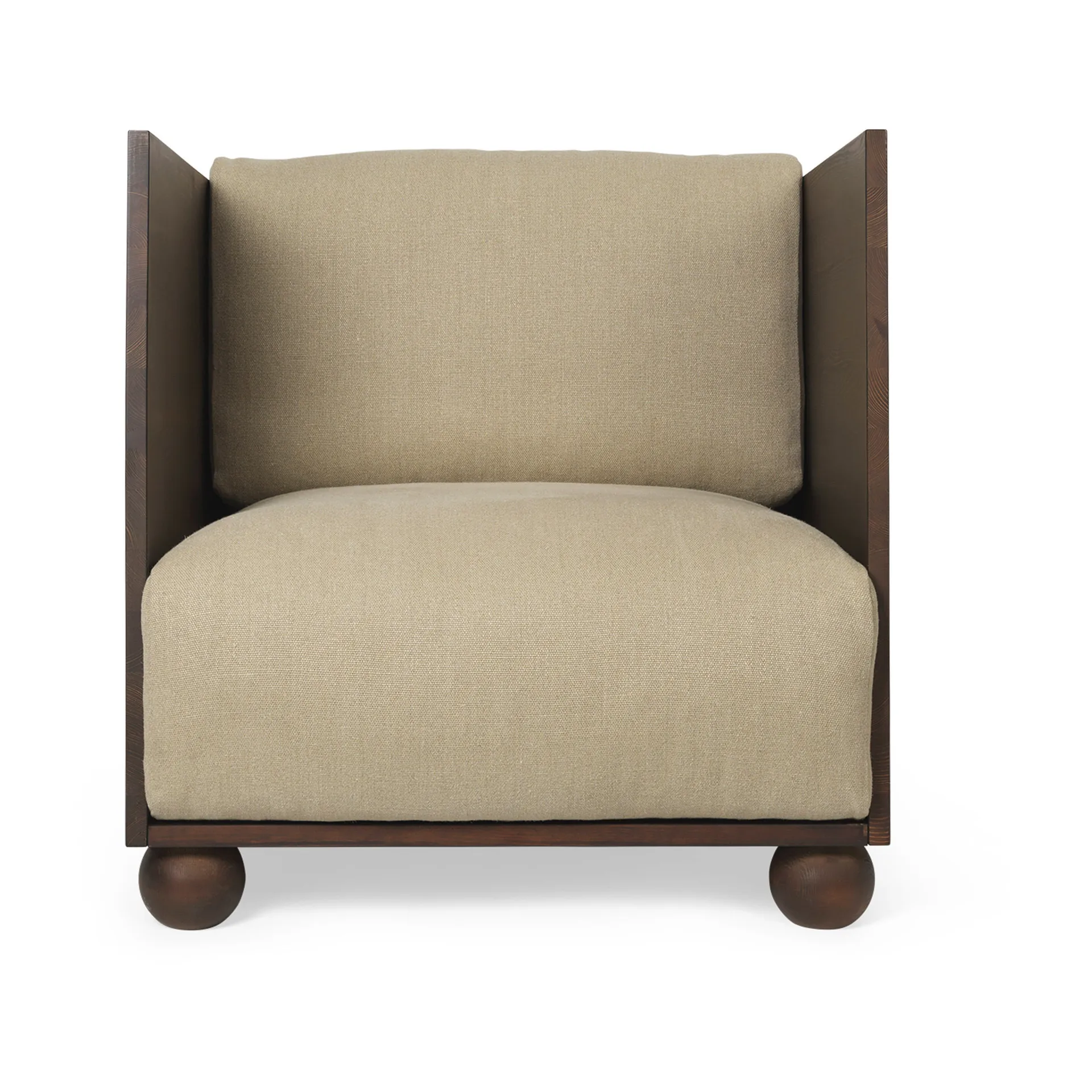 Rum loungenojatuoli rich linen, Dark stained-natural Ferm Living