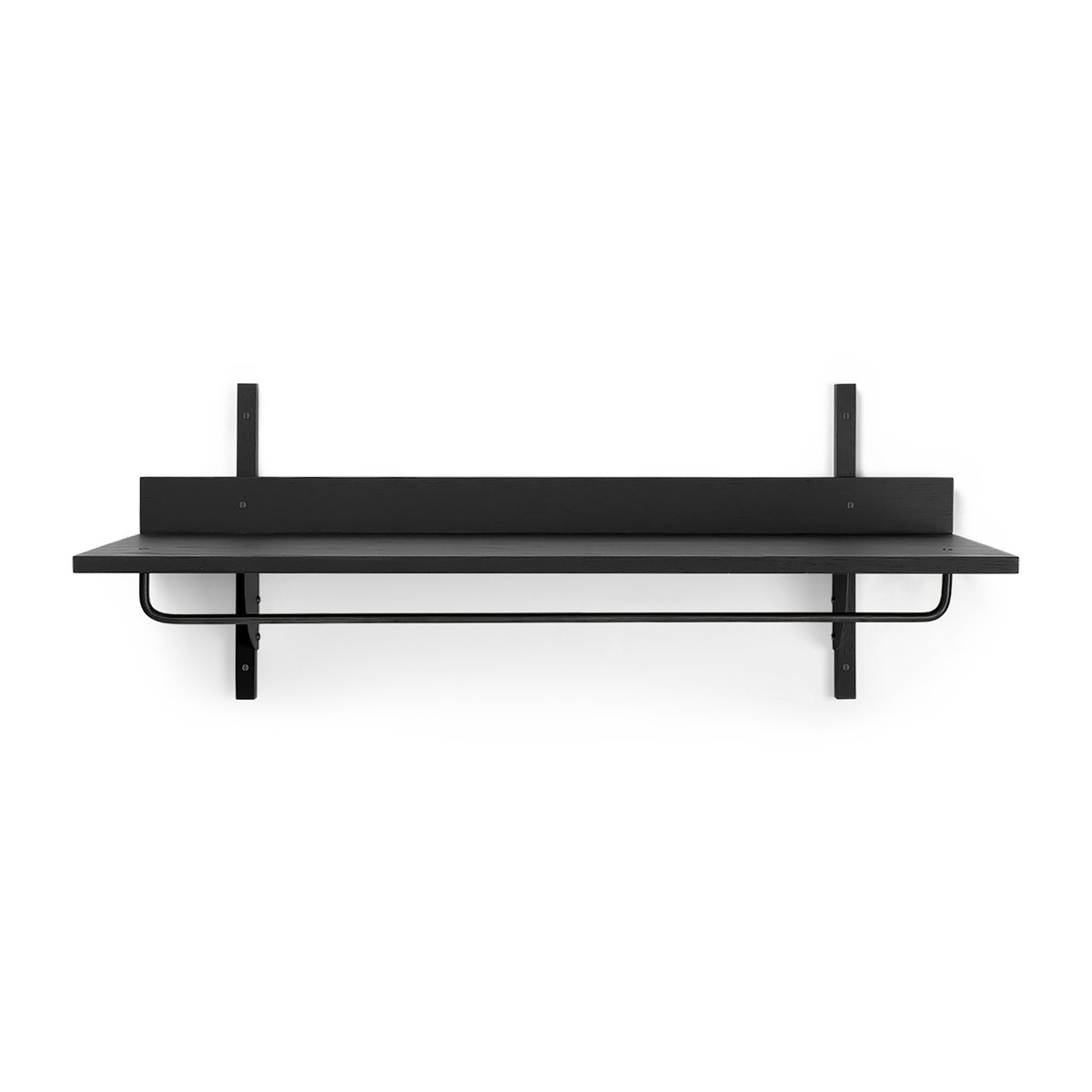 Ferm Living Sector hylly tangolla 37x87 cm Musta tuhka-musta messinki