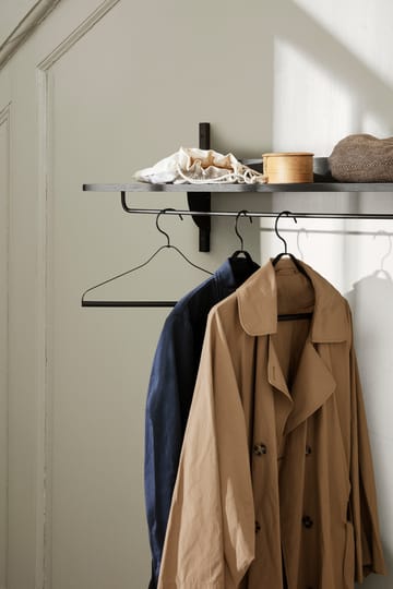 Sector hylly tangolla 37x87 cm - Musta tuhka-musta messinki - Ferm Living