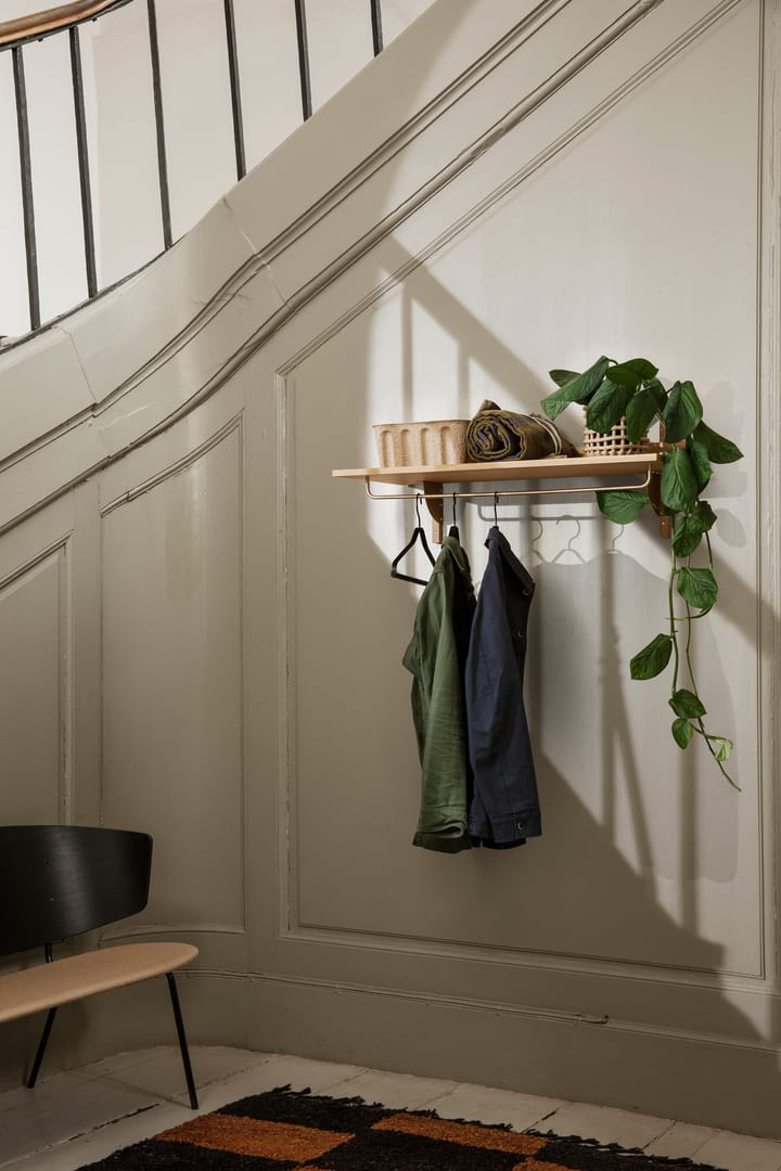 Sector hylly tangolla 37x87 cm, Tammi messinki Ferm Living