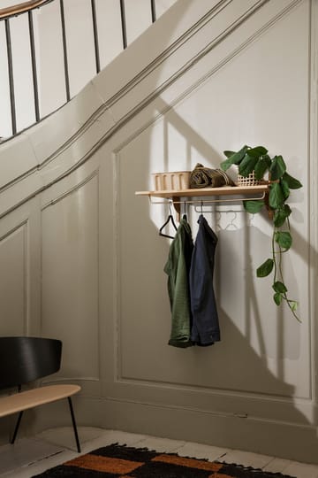 Sector hylly tangolla 37x87 cm - Tammi-musta messinki - Ferm Living