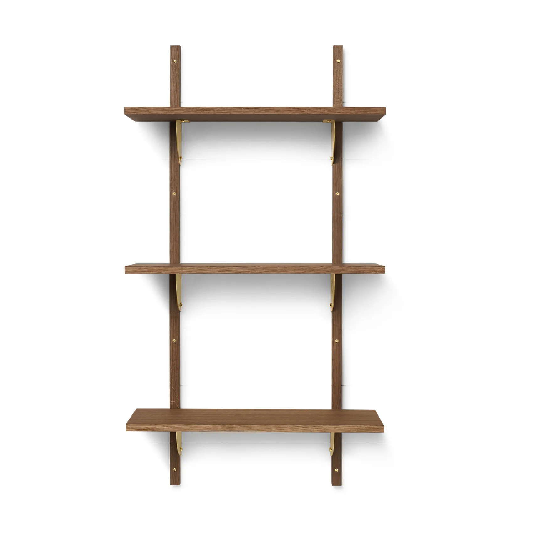 Sector hylly triple narrow, Smoked Oak, brass Ferm Living