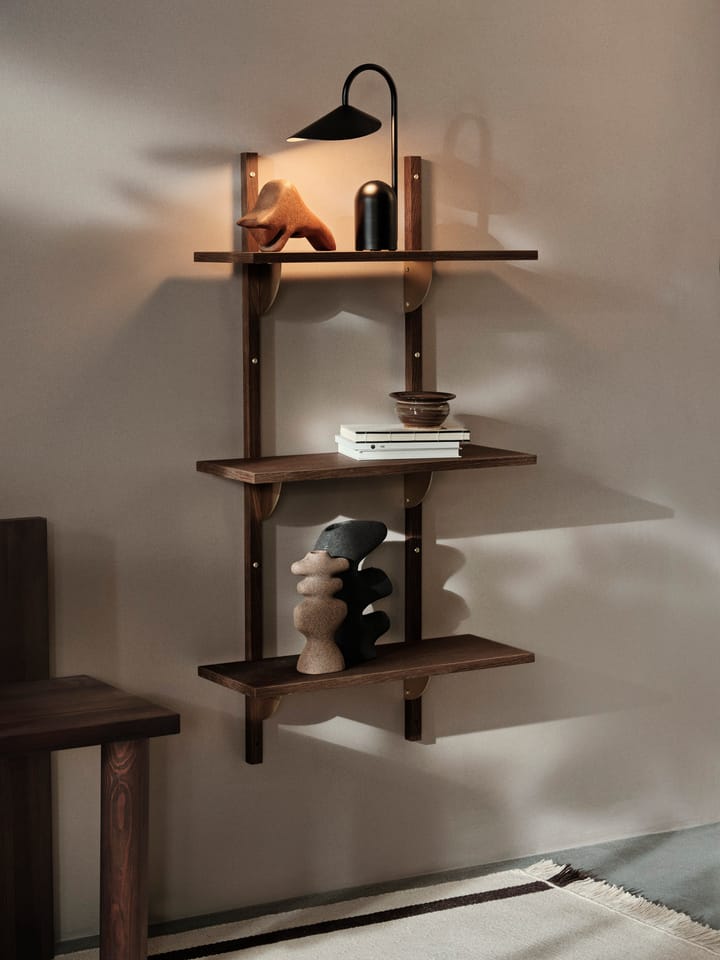 Sector hylly triple narrow, Smoked Oak, brass Ferm Living