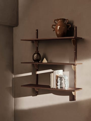 Sector hylly triple wide - Smoked Oak, brass - ferm LIVING