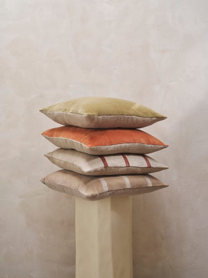 Senti Stripe tyyny 50x50 cm, Dark sand-linen Ferm Living