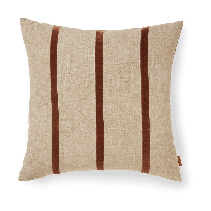 Senti Stripe tyynynpäällinen 50x50 cm - Linen-carob brown - Ferm Living