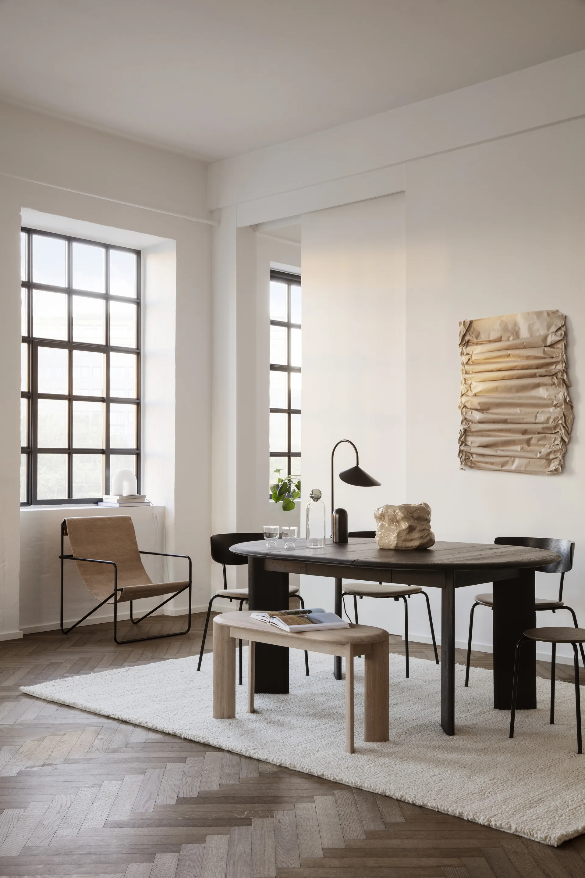 Shade Loop -matto S 140 x 200 cm, Beige Ferm Living