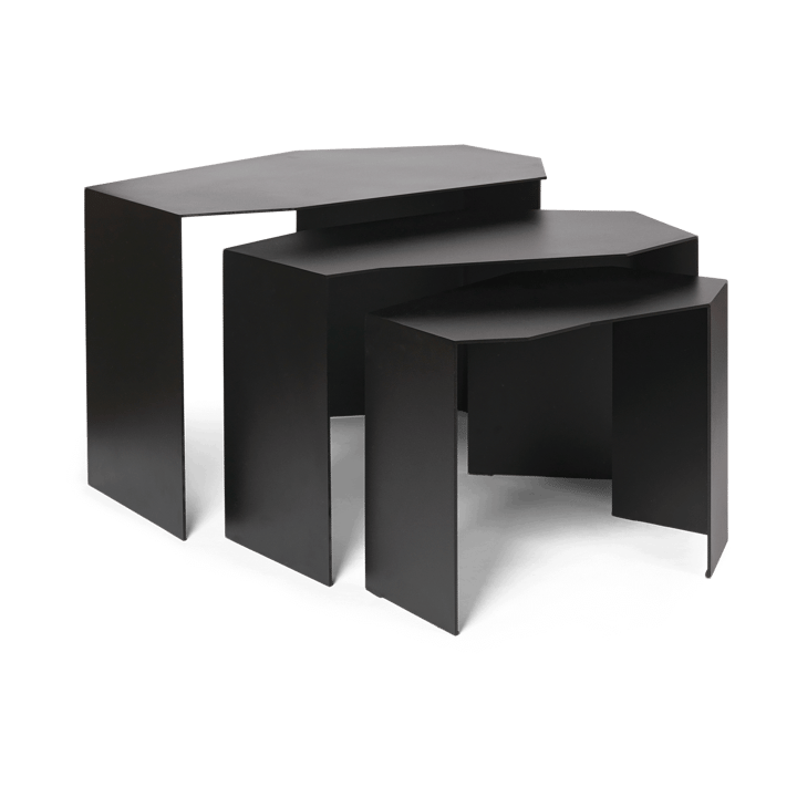 Shard cluster pöytä 3 kpl - Black - Ferm Living