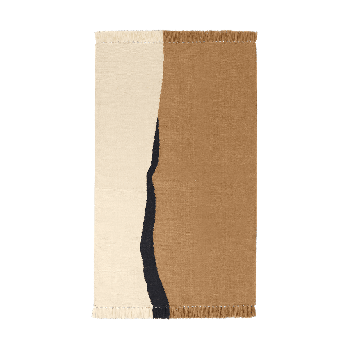 Ferm Living Soil Kelim matto Dark sand-off white, 140x200 cm