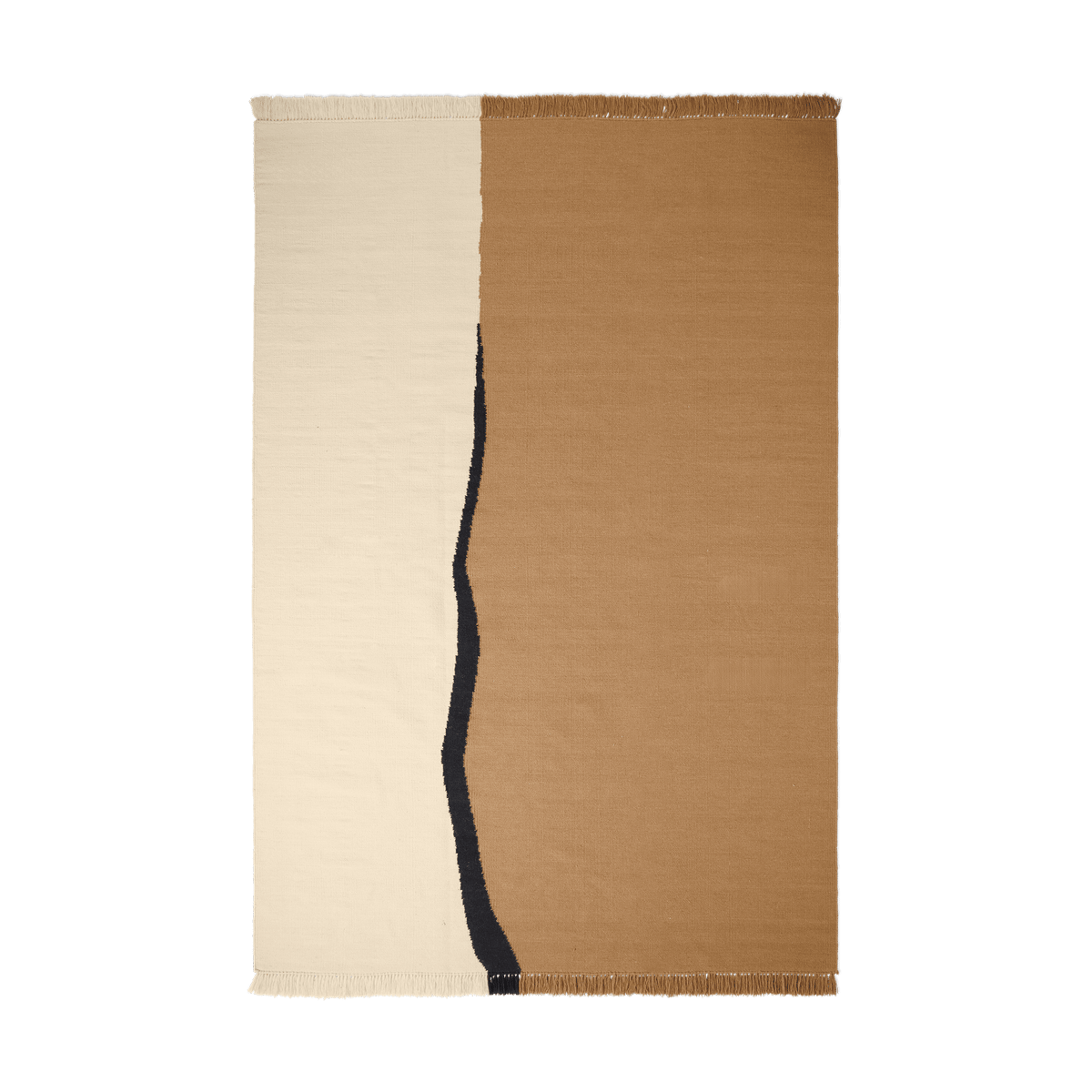 Ferm Living Soil Kelim matto Dark sand-off white, 200x300 cm