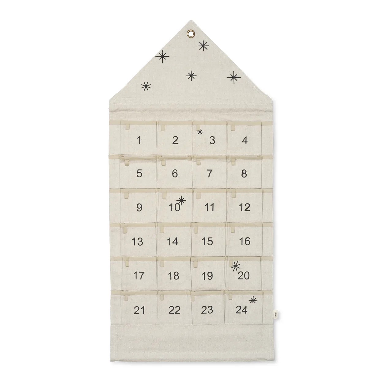 Ferm Living Star joulukalenteri talo, 100 cm Sand