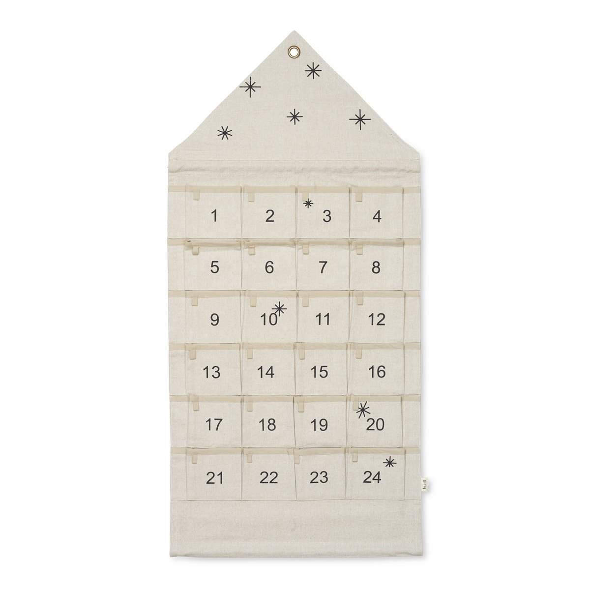 Ferm Living Star joulukalenteri talo, 100 cm Sand | Skandinaavinen Sisustus | Joulukoristeet | Beige