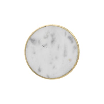 Stone -suuri koukku - valkoinen marmori - messinki - ferm LIVING