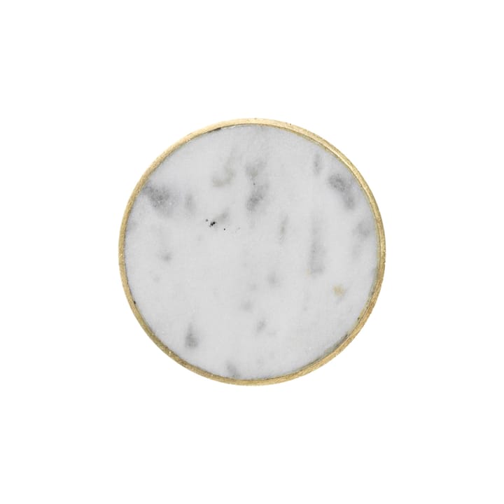 Stone -suuri koukku - valkoinen marmori - messinki - ferm LIVING