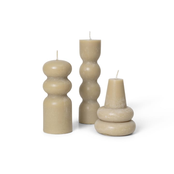 Torno kynttilät 3-pakkaus Ø 4 cm, Hiekka Ferm Living