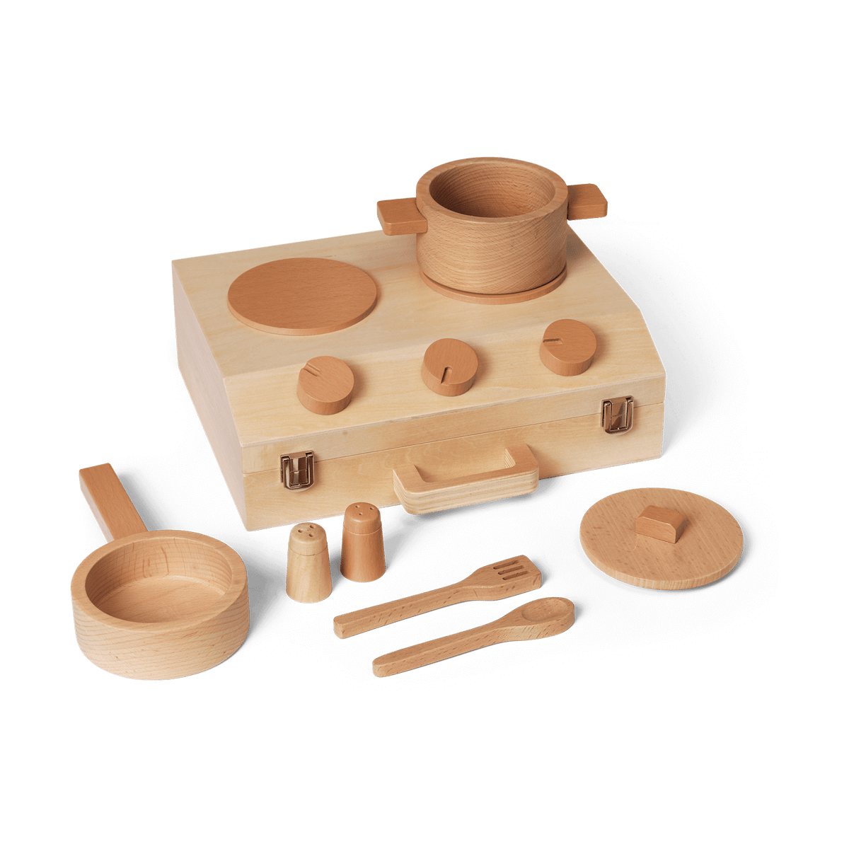 Ferm Living Toro Suitcase Kitchen ruoanlaittosarja lapsille Natural