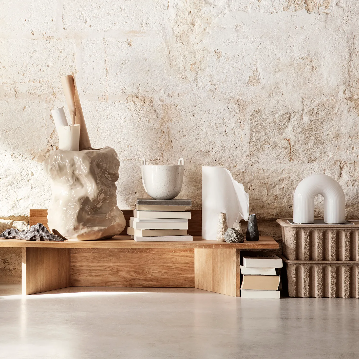 Tuck maljakko, 34 cm, Cashmere Ferm Living