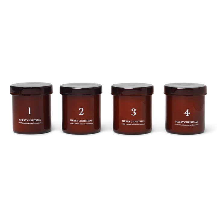 Tuoksullinen adventtikynttilä, 4-pakkaus - Punaruskea - Ferm LIVING