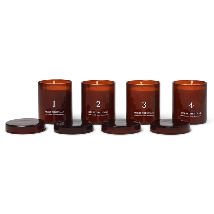Tuoksullinen adventtikynttilä, 4-pakkaus, Punaruskea Ferm Living