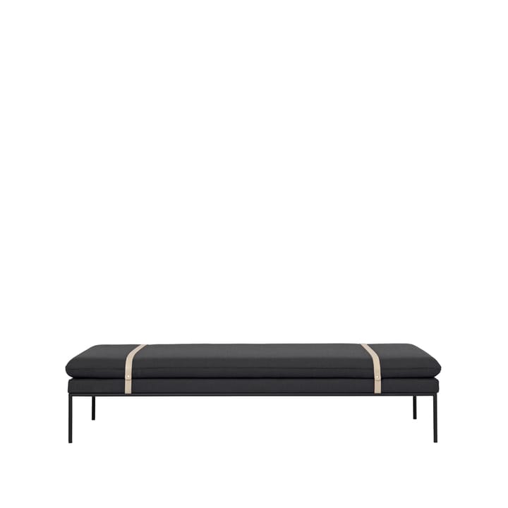 Turn sohvasänky - Kangas fiord by kvadrat dark grey, musta runko - Ferm Living