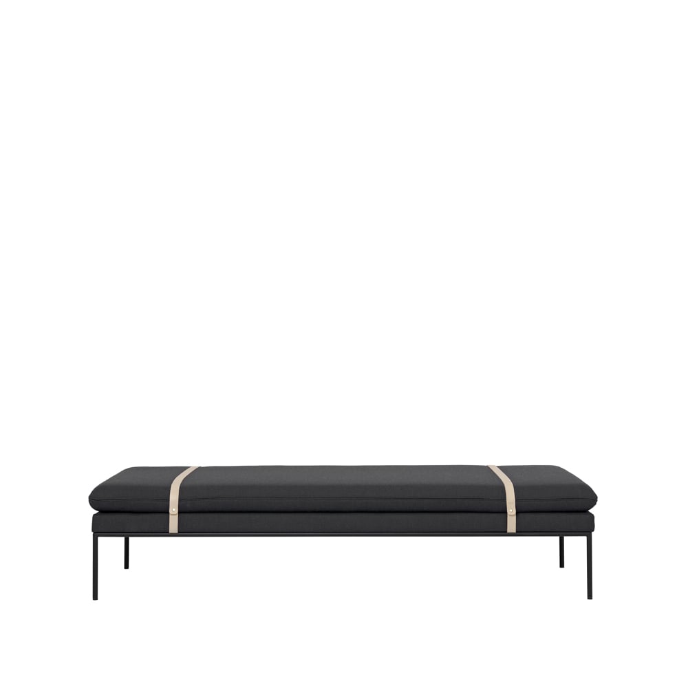 Ferm Living Turn sohvasänky Kangas fiord by kvadrat dark grey, musta runko